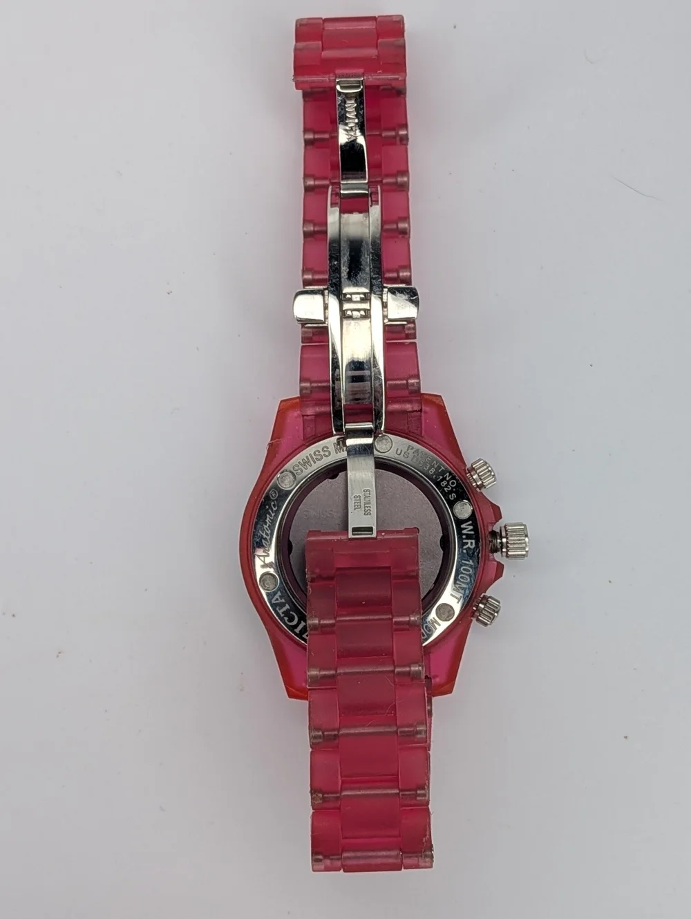 Invicta Chronograph Watch Swiss Movement Silicone Strap Diamond Bezel Pink 3121